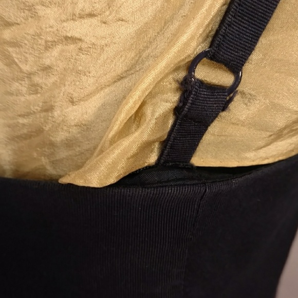 Navy Blue Sundress Embroidered Straps r Strapless Dress Classy Quality LOFT sz 8 - Picture 5 of 8